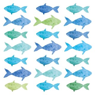 Aquarell Fishes 25x25cm