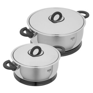 Set 2l/18cm und 3l/22cm Durotherm Pro Black Kochtopf
