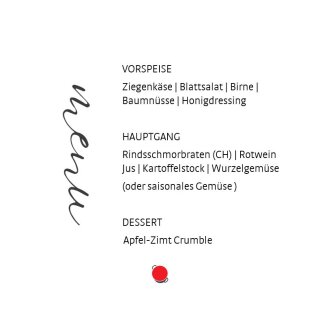 11 Menu 25. November